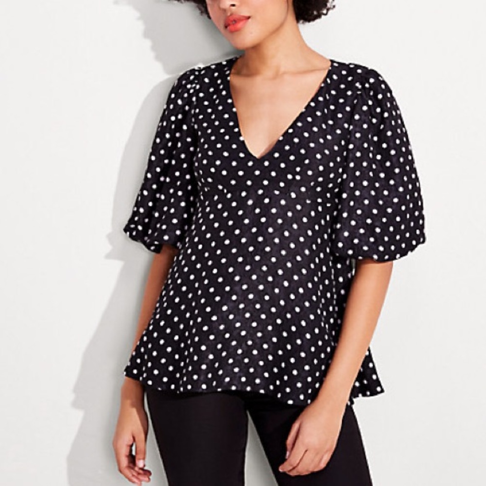 NWT Kate Spade Harmony Dot Cloqué Top, Size 12